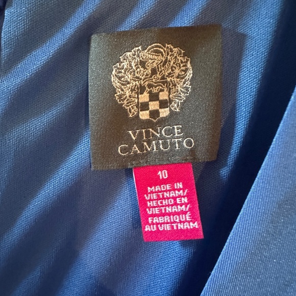 NWOT Padded Shoulder Ruched Jersey Dress In Periwinkle - 10 - Picture 7 of 7